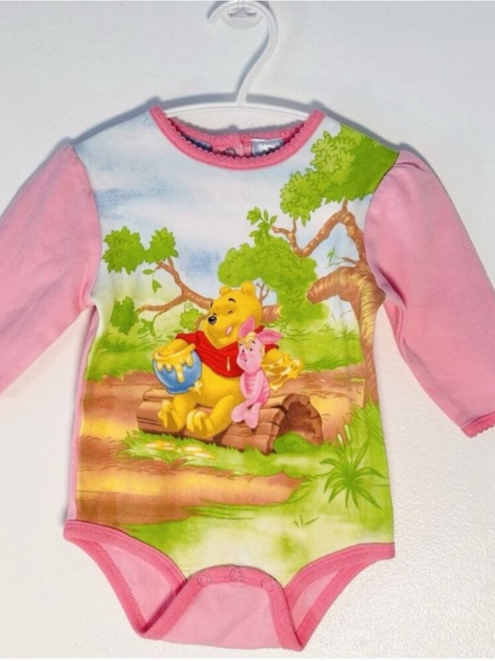 Vintage Wonderful World Of Disney Winnie Graphic Panel Bodysuit 100% Cotton 6M